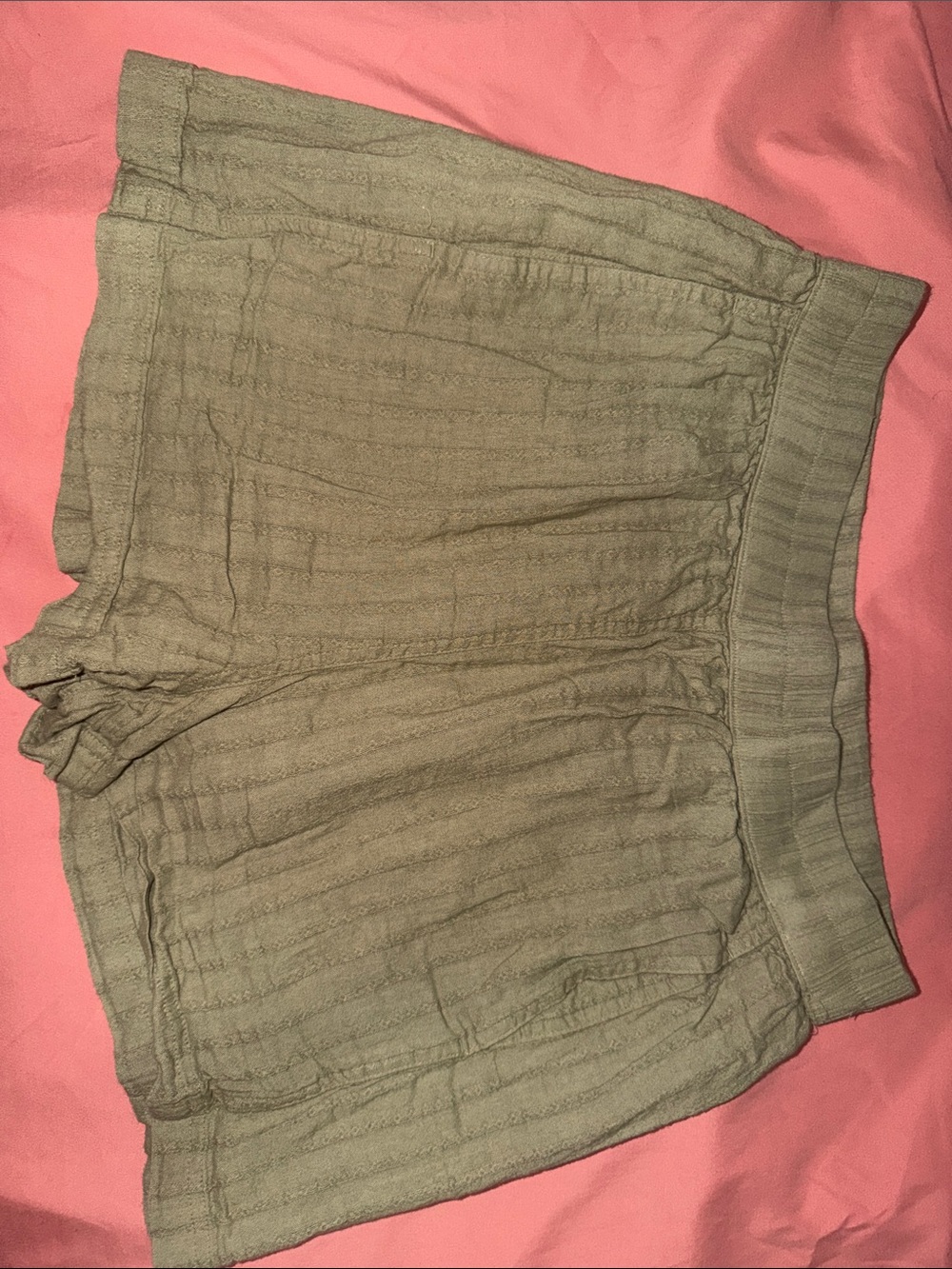 American Eagle Outfitters Light Olive High-Waist Casual Shorts